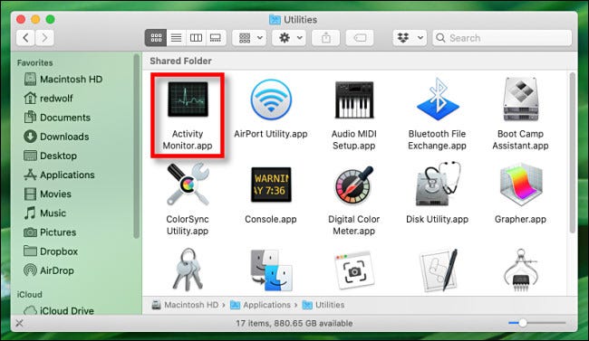 the task manager for mac